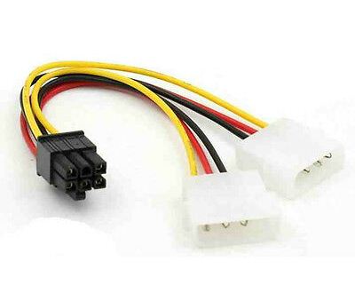 VGA Power Cable 6Pin ვიდეო ბარათის კვების გადამყვანი